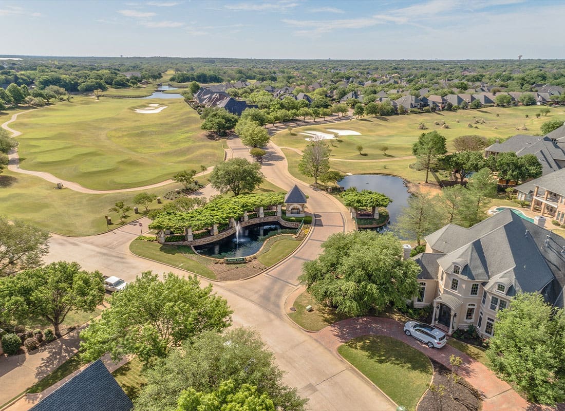 Southlake, TX - Aerial View of the Timarron Golf Course in Southlake, TX | Independent insurance agency for a variety of coverage options.